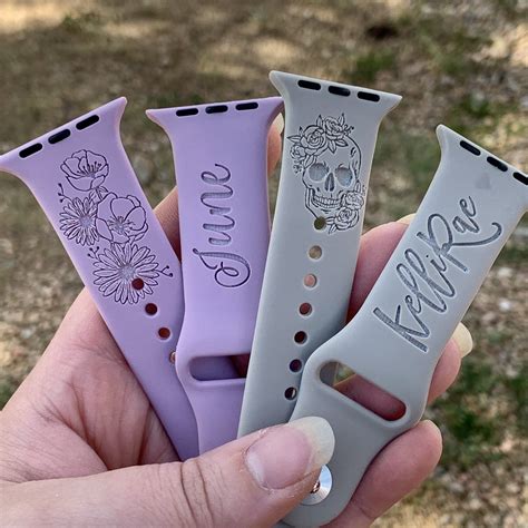 personalized silicone apple watch bands